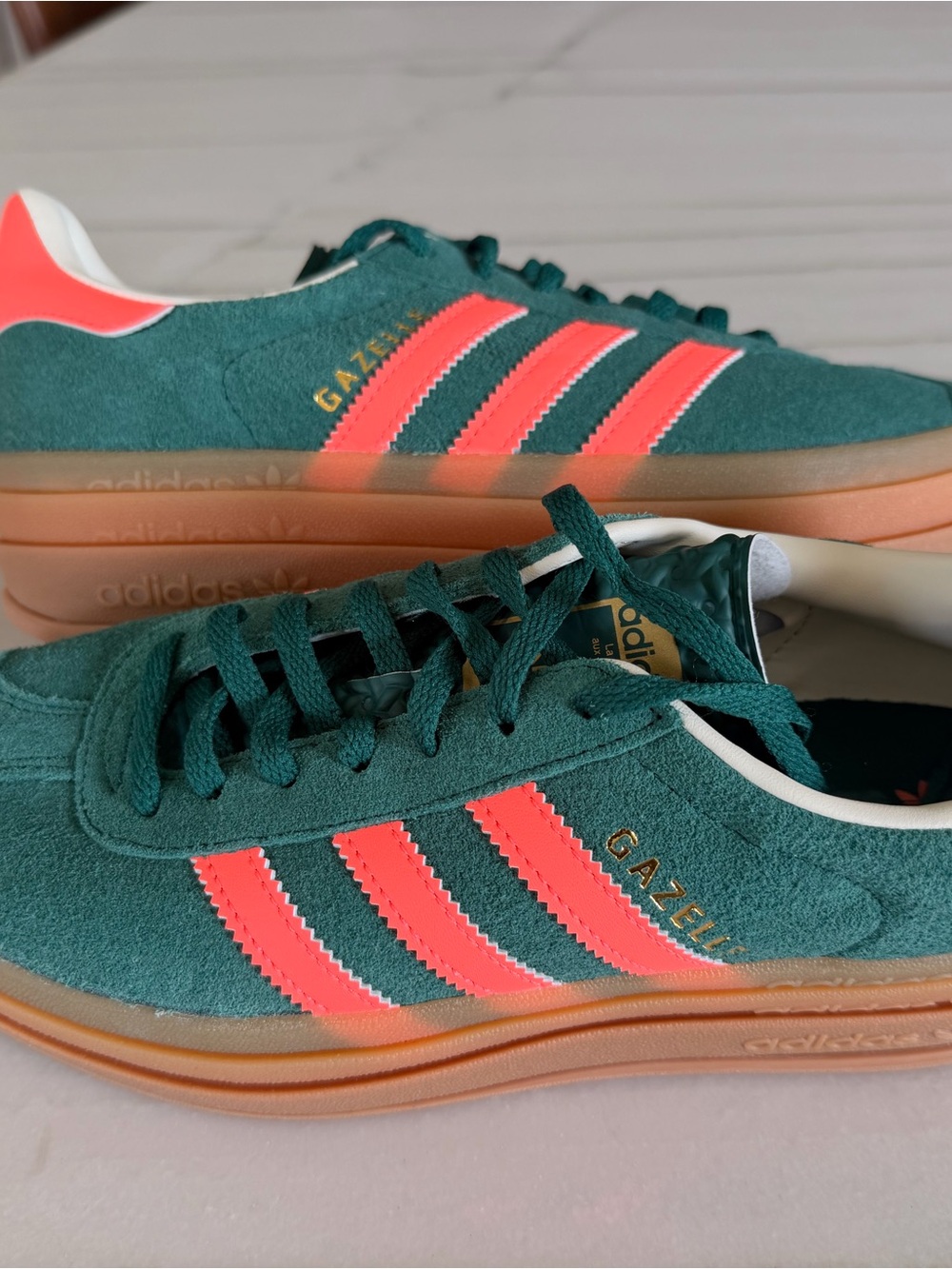 adidas Women’s Gazelle Suede Sneakers - Teal & Coral- Brand NEW, size 8